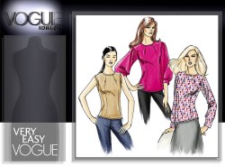 8419 Vogue SO EASY BACK ZIP SLEEVES OR NOT TOP PATTERN 14-20 UNCUT